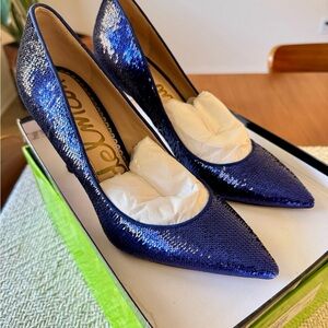Sam Edelman Navy Sequin Women's toe pump